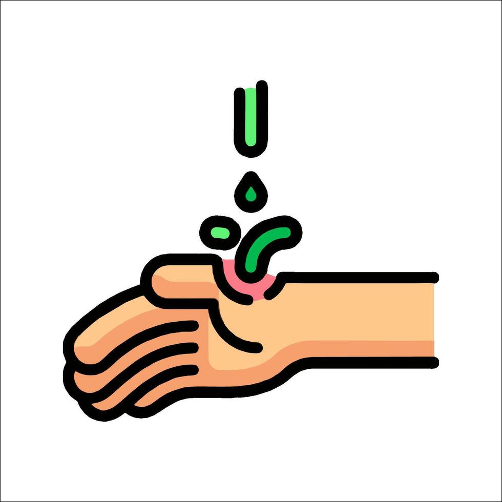 Hand washing with soap and water illustration vector