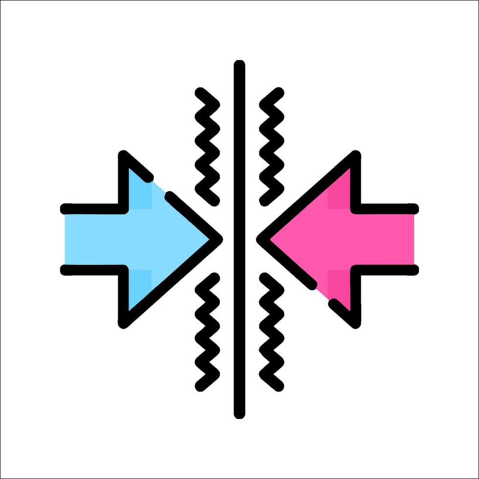 Two arrows pointing in opposite directions vector