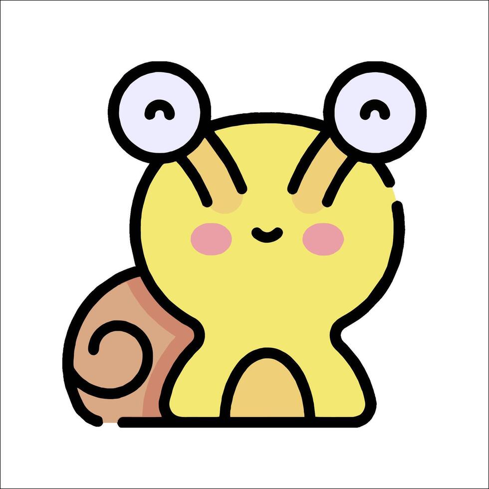 A cartoon snail with big eyes and a big nose vector