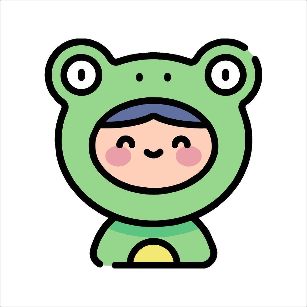 A cartoon frog with a smile on its face vector