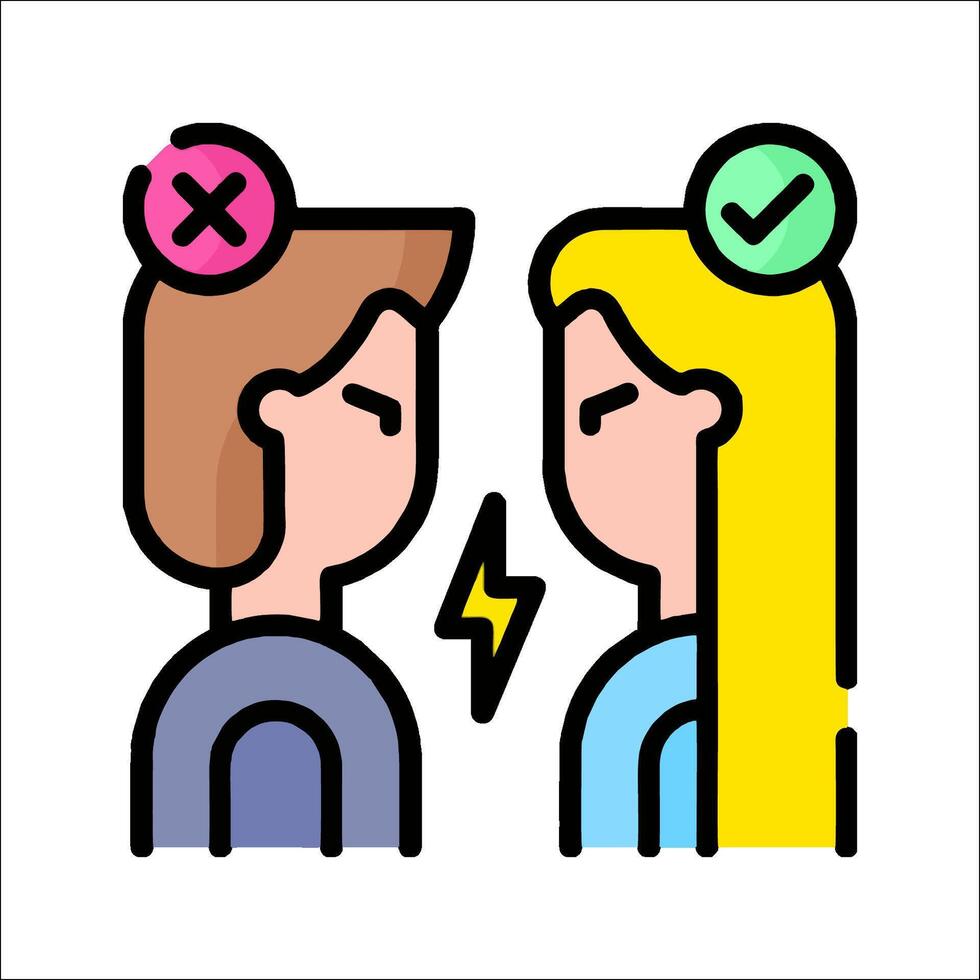 Two people with crossed arrows on their heads vector