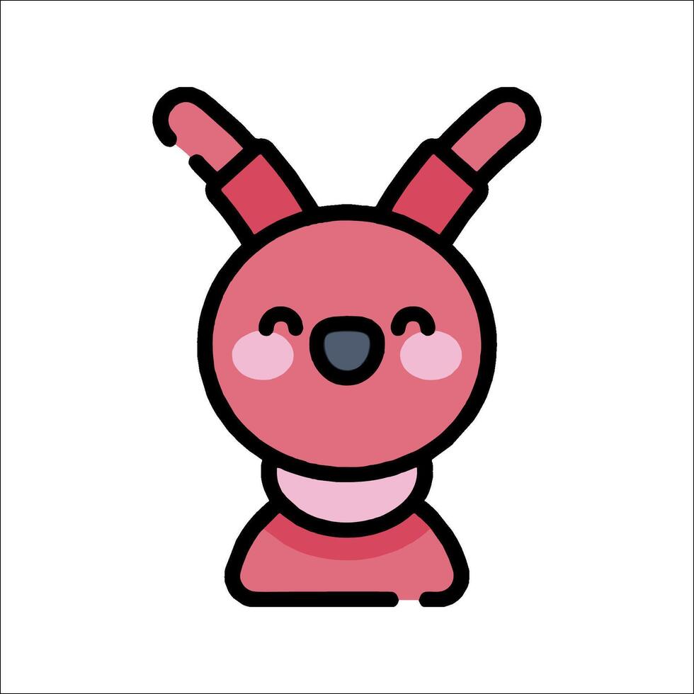 A pink rabbit with a big nose and ears vector