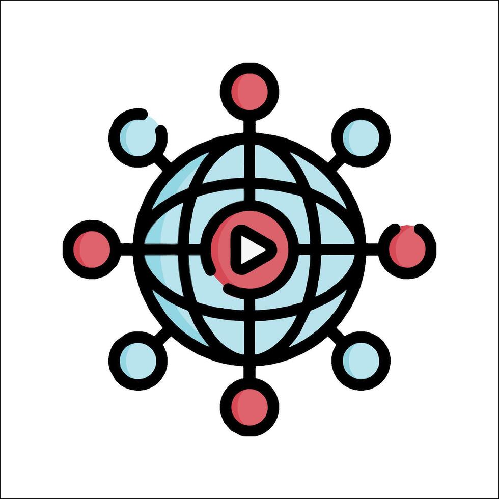A globe with a player icon vector