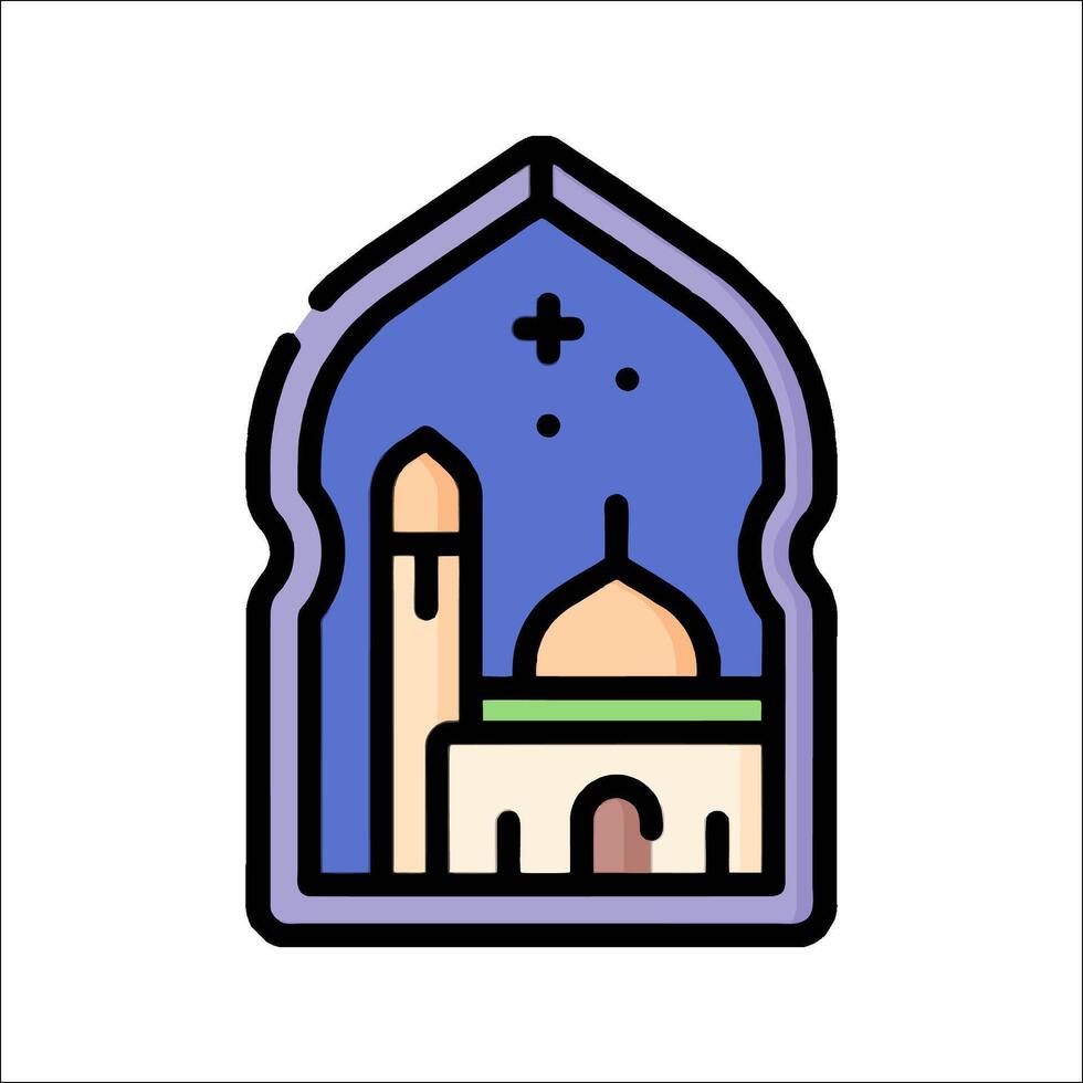 Islamic mosque icon illustration vector