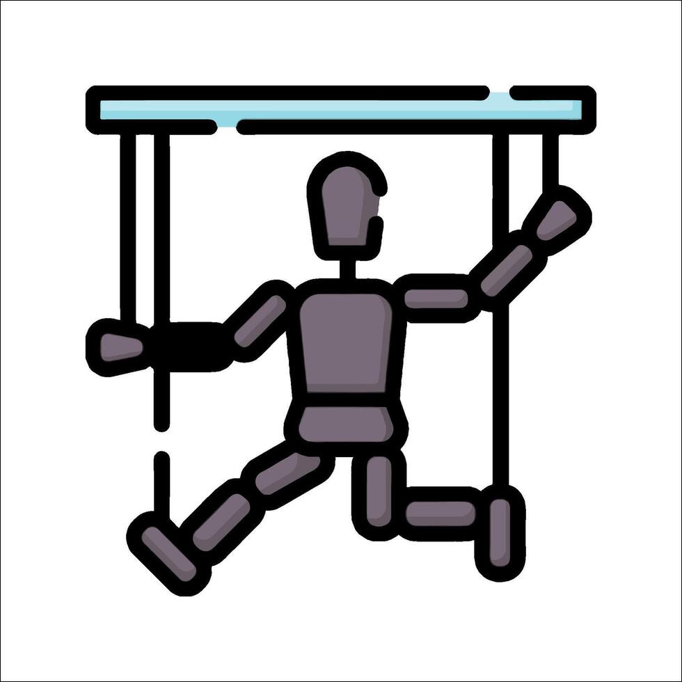 A man on a swing icon vector
