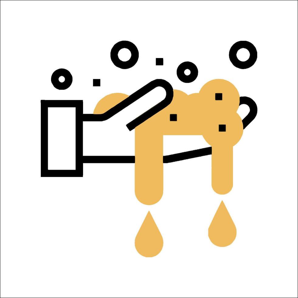 A hand washing a hand with soap and water vector