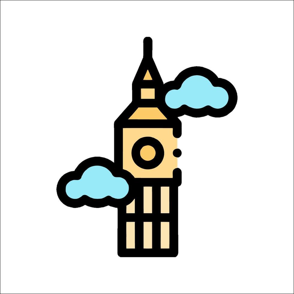 Big ben icon illustration vector