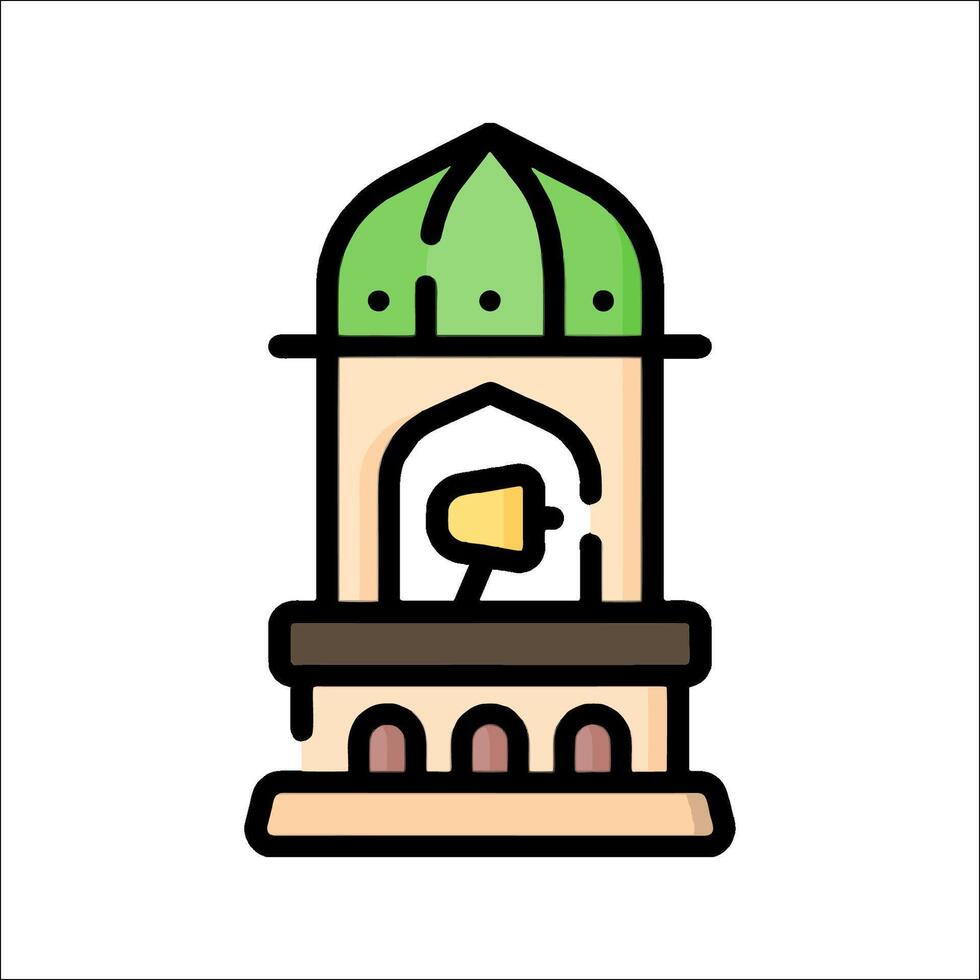 A mosque icon with a green dome vector