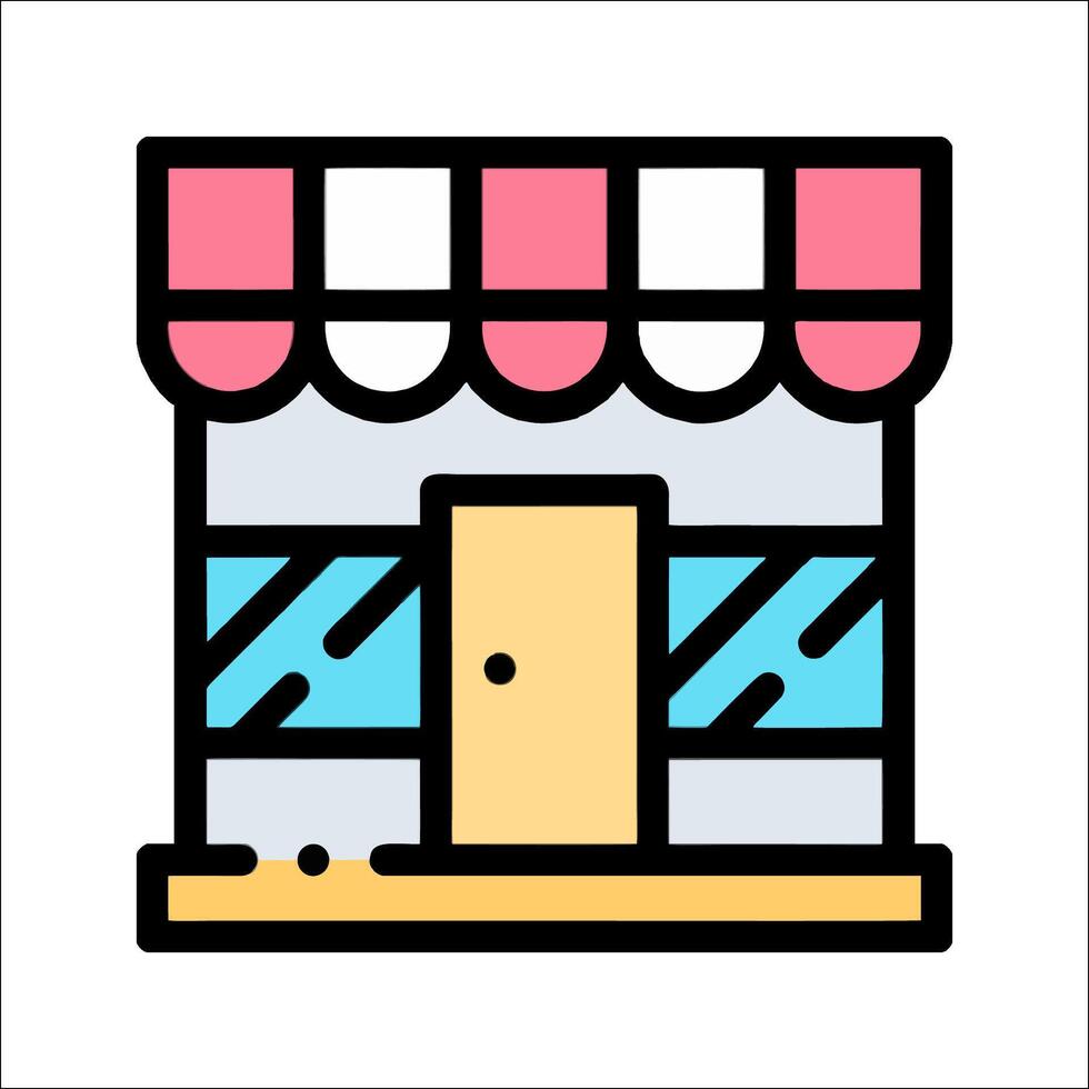 A store front icon with a door and a window vector
