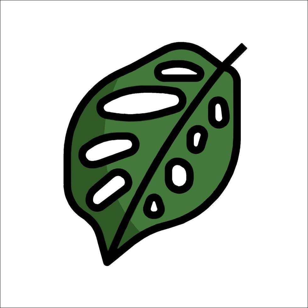 A green leaf icon on a white background vector