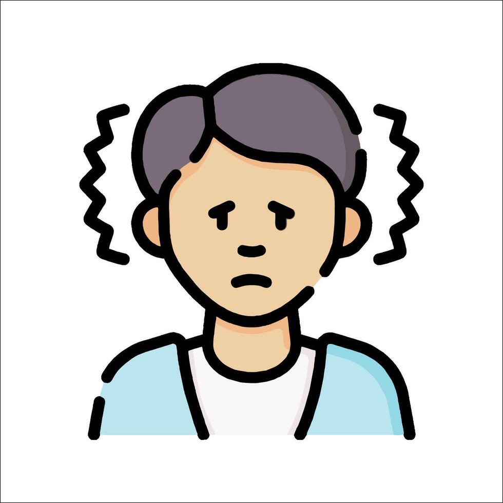 An illustration of a man with a headache vector