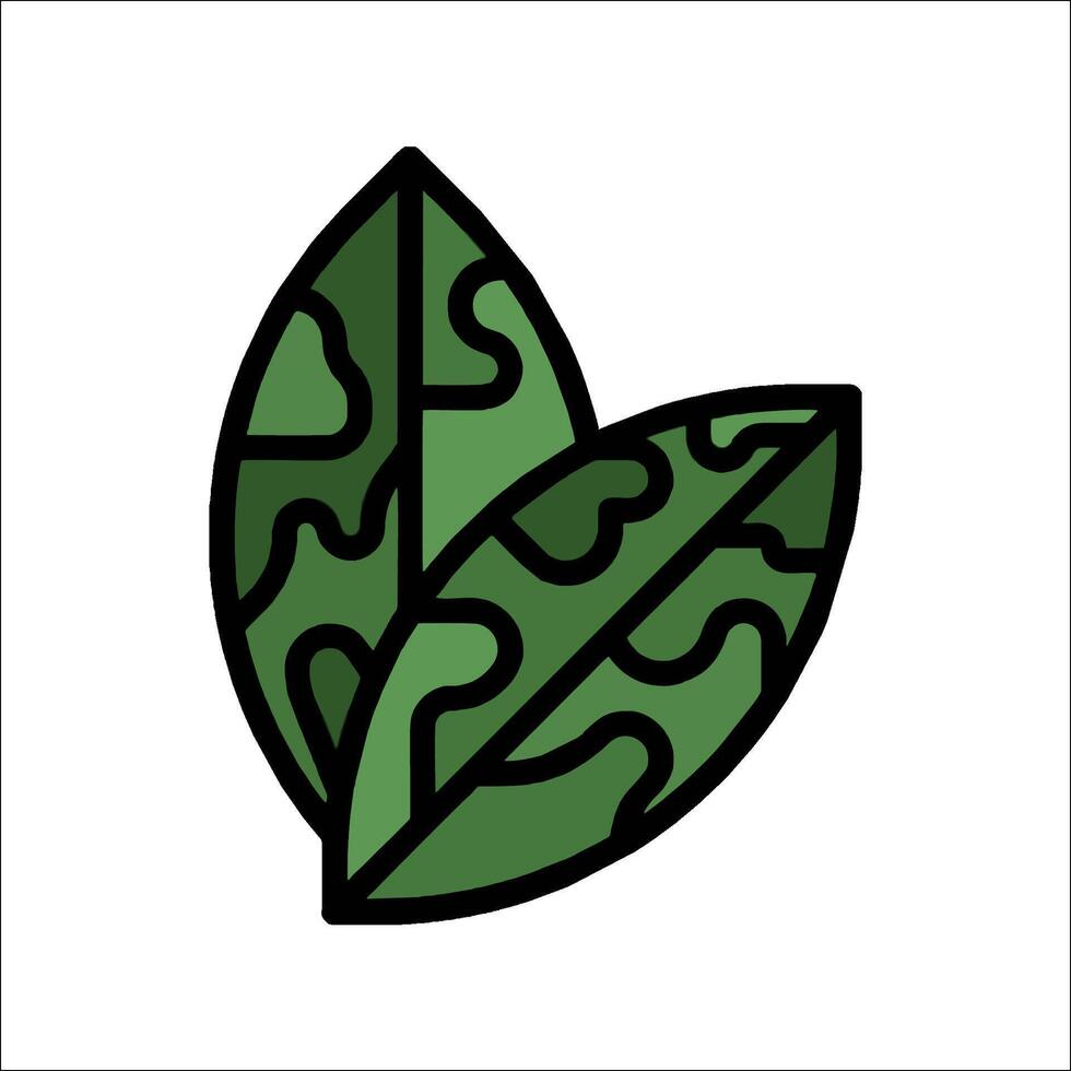 A green leaf icon on a white background vector