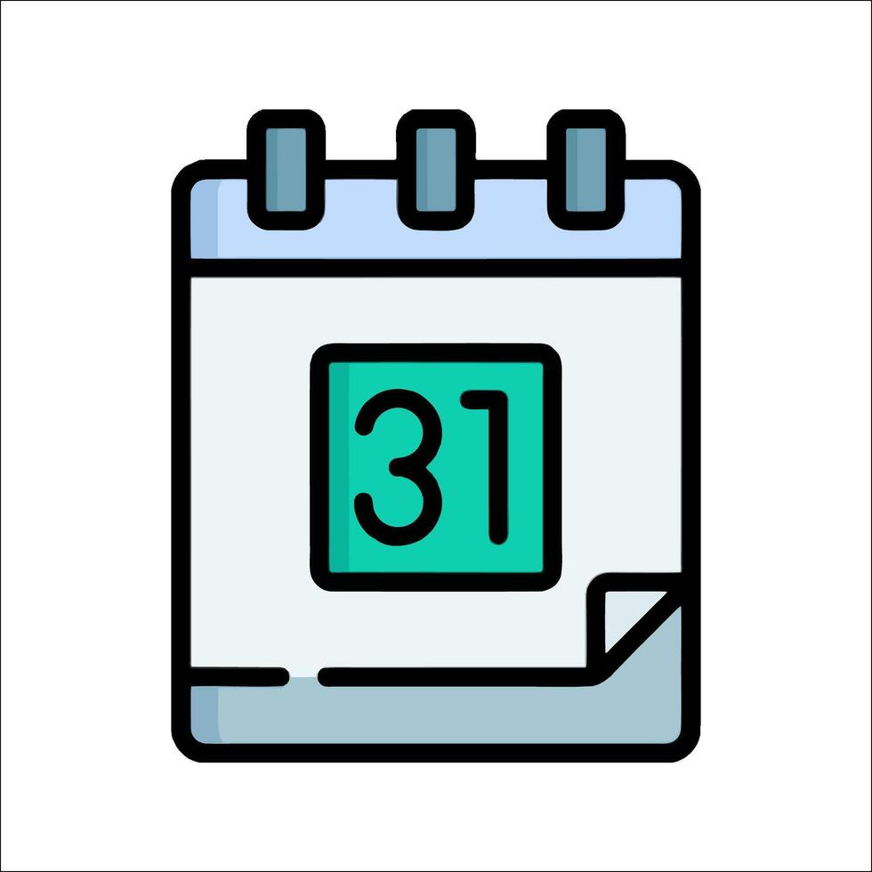 Calendar icon with date and time illustration vector