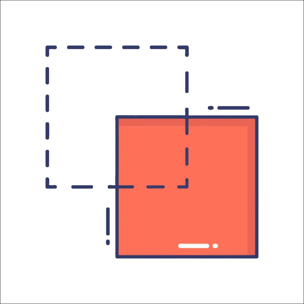 A square and rectangle icon with a square in the middle vector