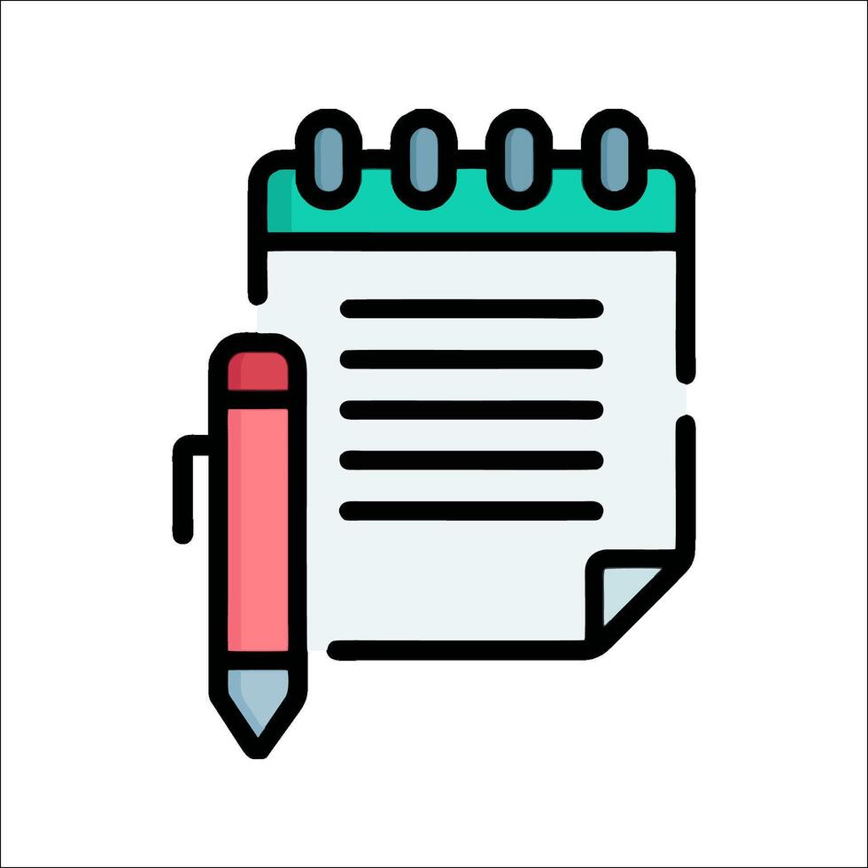 Notebook and pen icon illustration vector