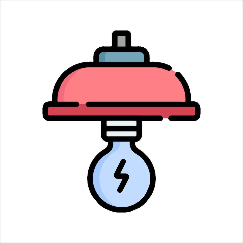 A red light bulb with a lightning bolt on top vector