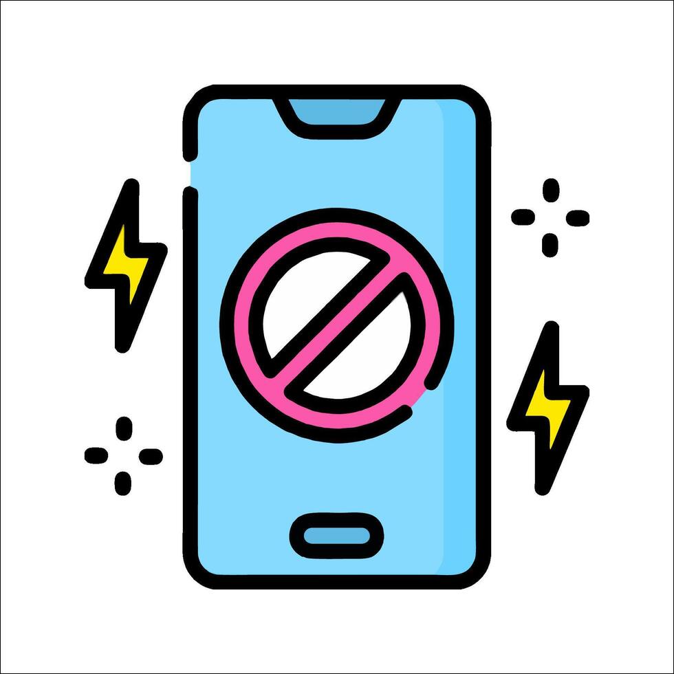 No phone signal icon, no signal, no signal, no signal, no signal, no signal vector