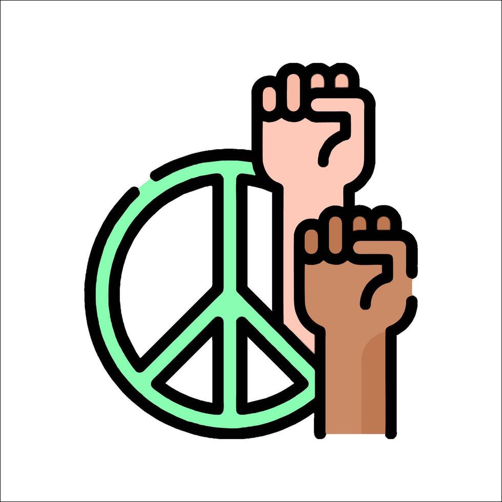 Peace symbol with two hands holding up the peace sign vector