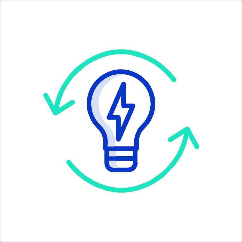 A light bulb with a lightning bolt on it vector