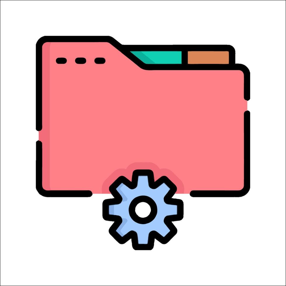Folder icon with gear wheel vector