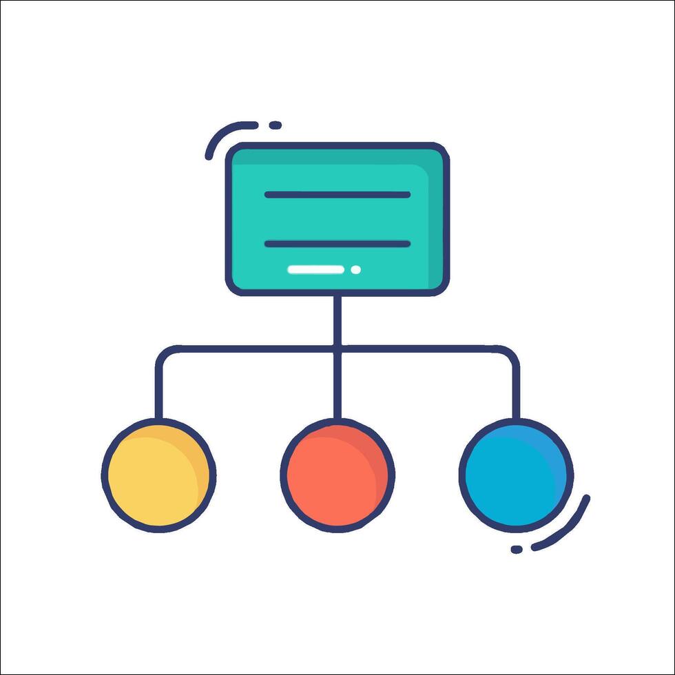 A colorful icon of a computer with three different colored balls vector