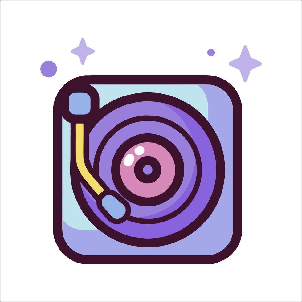 Dj icon with purple and blue colors vector