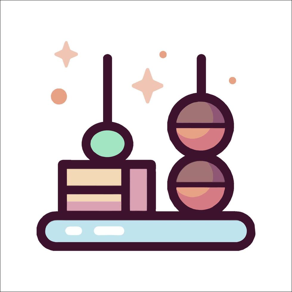 A cake and a cake stand icon vector