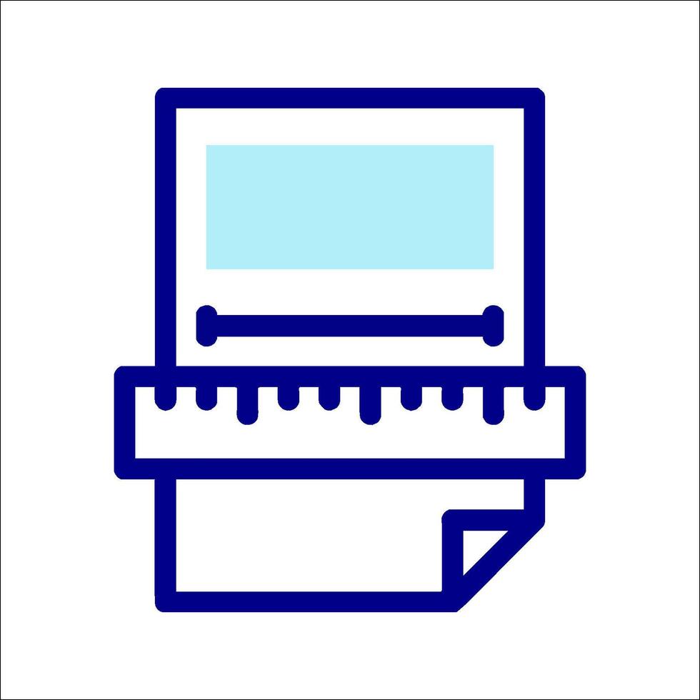 A computer icon with a ruler on it vector