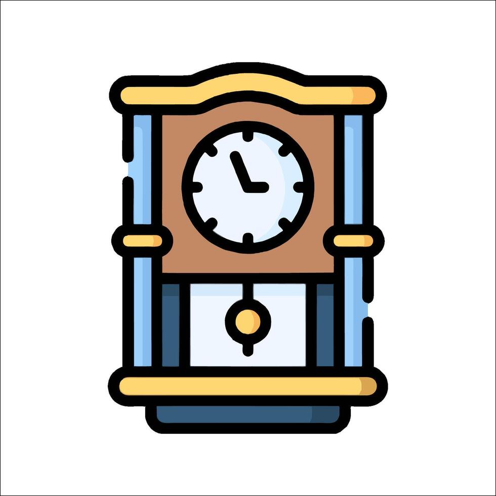 An old clock with a clock face on it vector