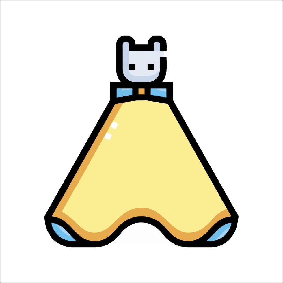 A yellow and blue triangle with a cat on top vector