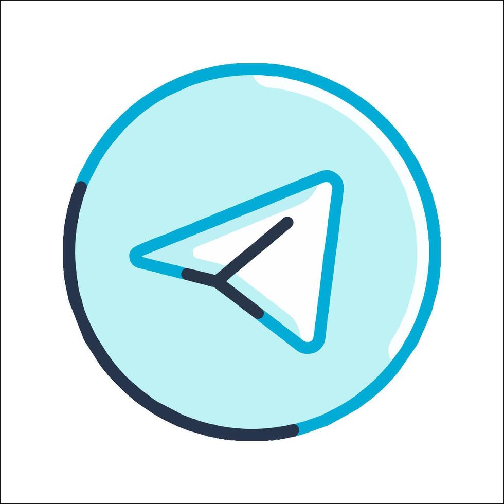 The icon for telegram is shown in a circle vector