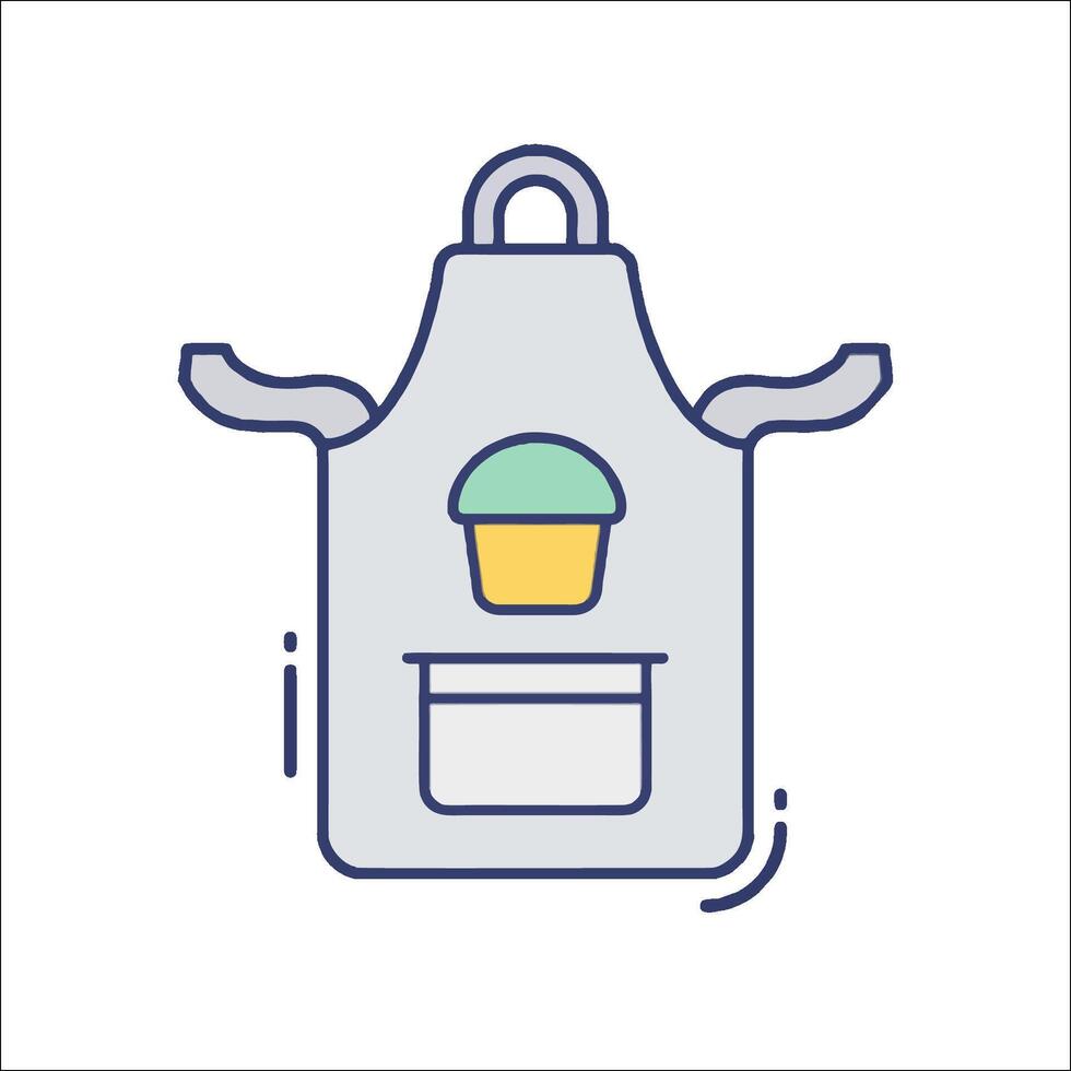 Apron with cupcake icon vector