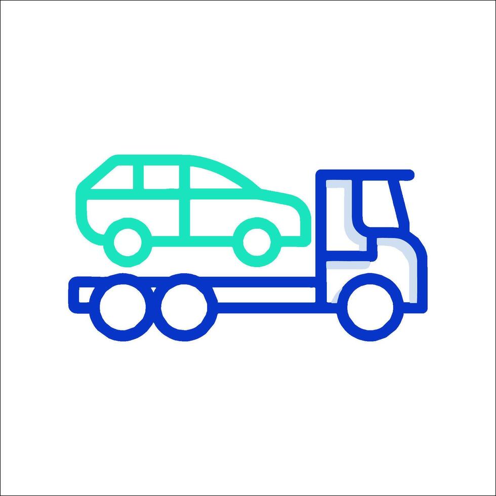 Car transport line icon illustration vector