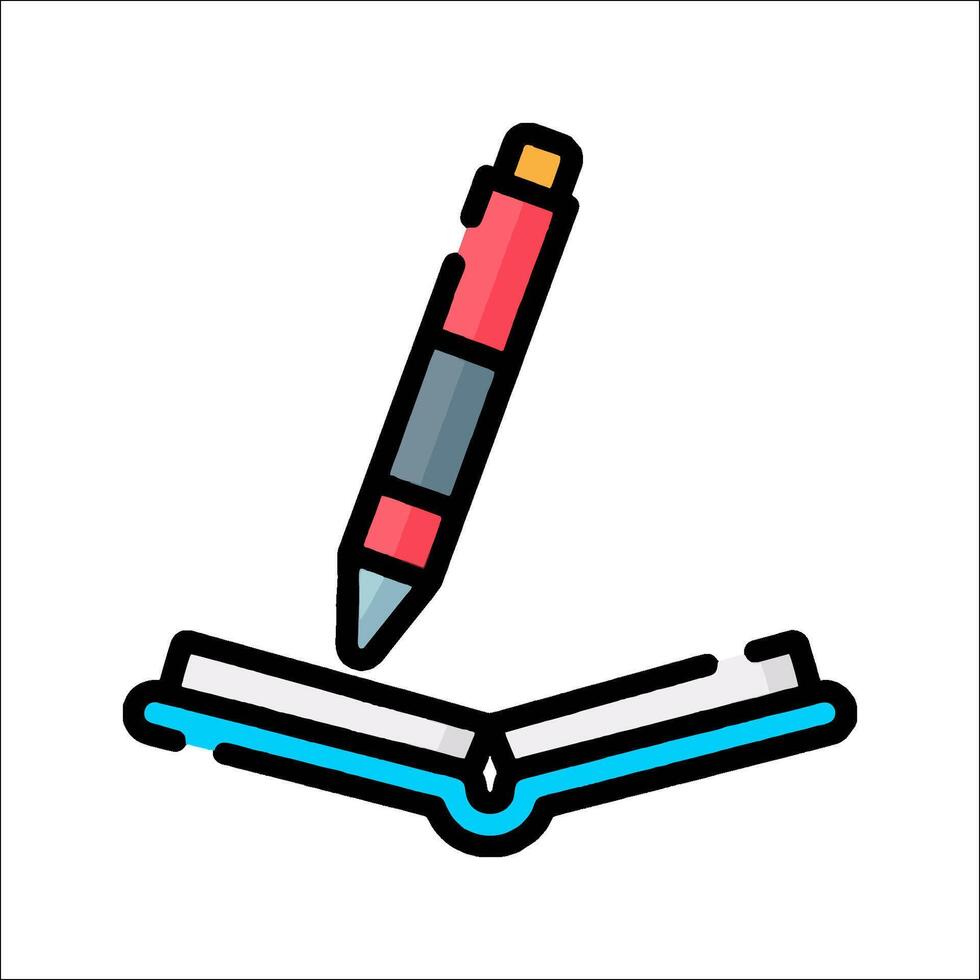 A pen and book icon on a white background vector