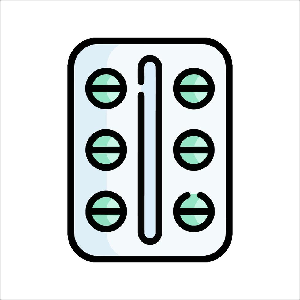 A tablet with pills inside it on a white background vector