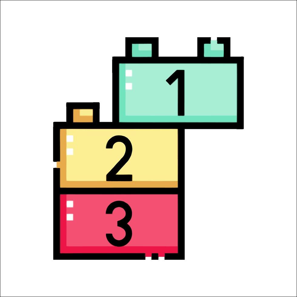 A colorful set of blocks with numbers on them vector