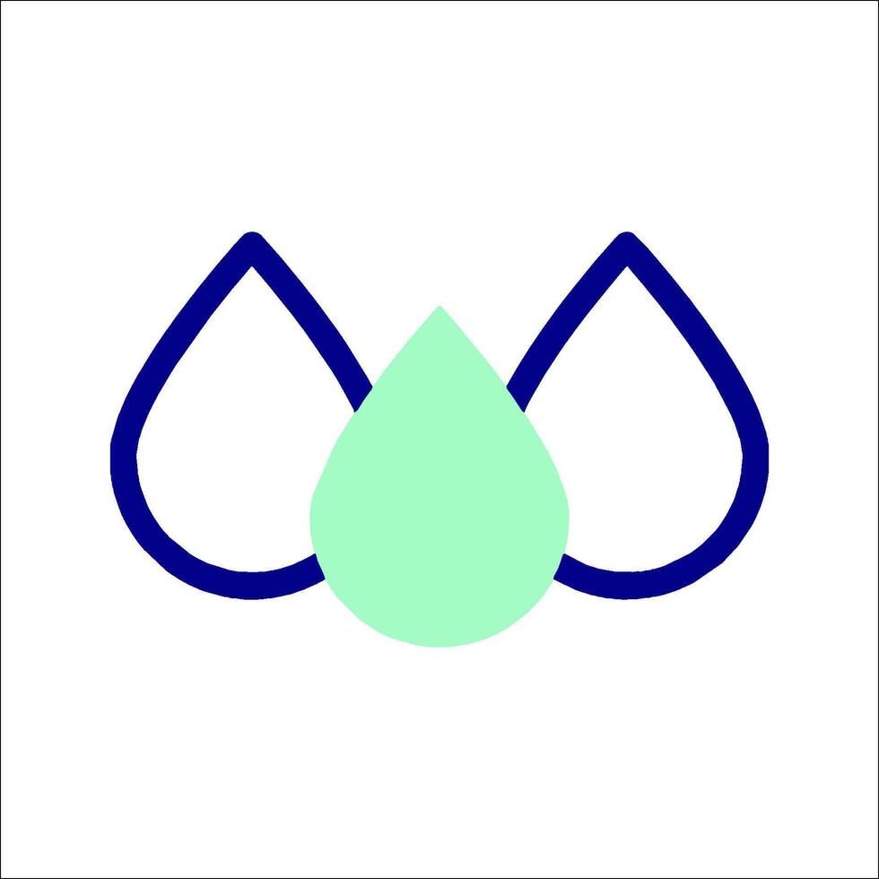 A logo with two water drops vector