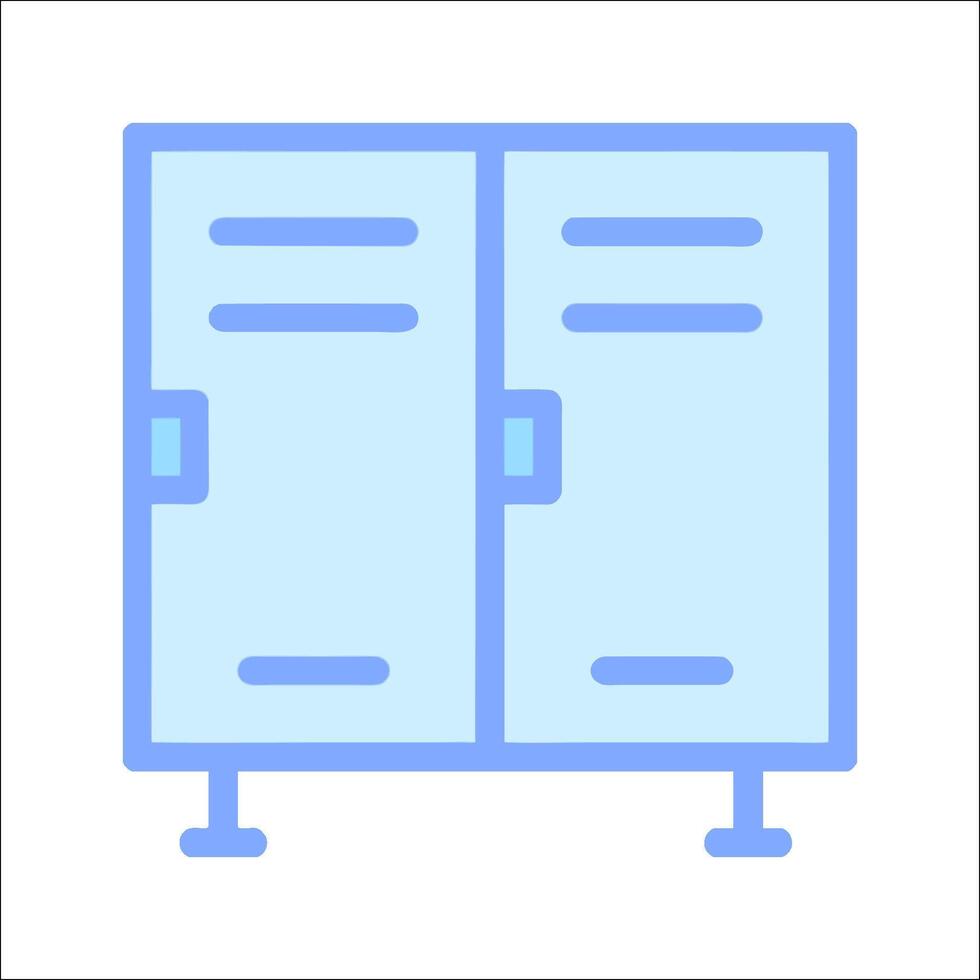 A blue locker with two doors on it vector