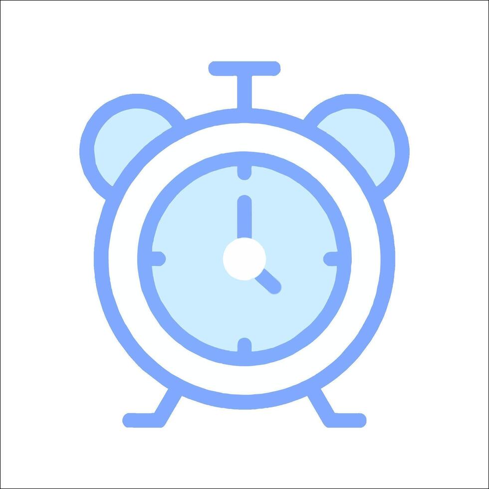 A blue alarm clock icon on a white background vector