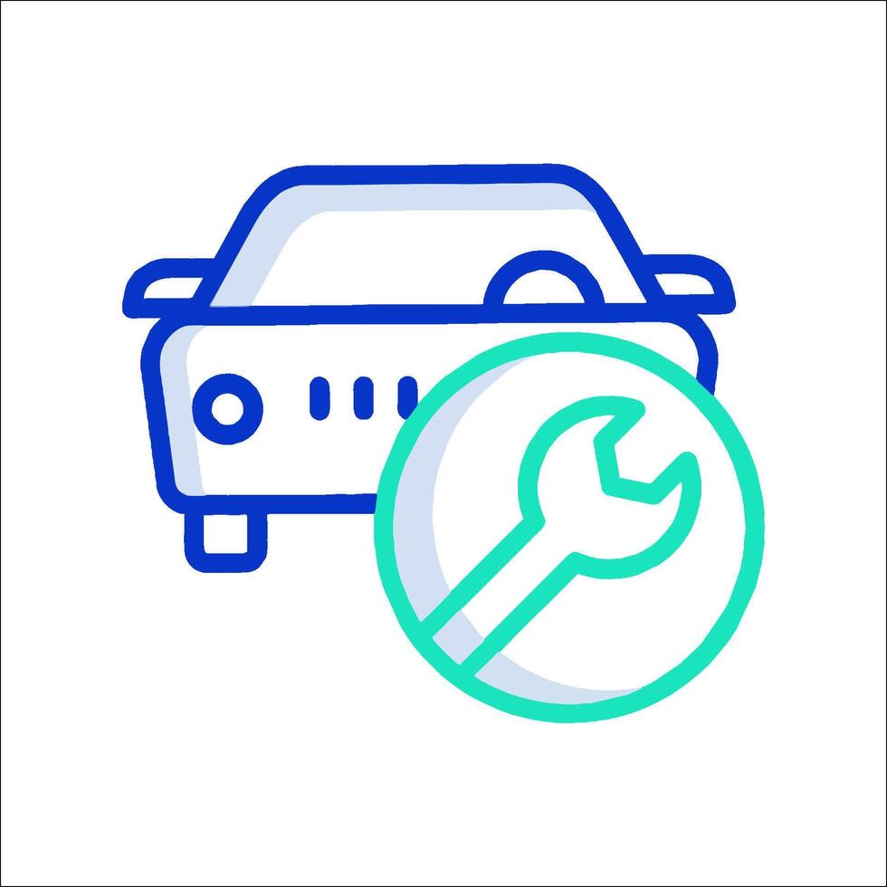Car repair icon with wrench and wrench vector