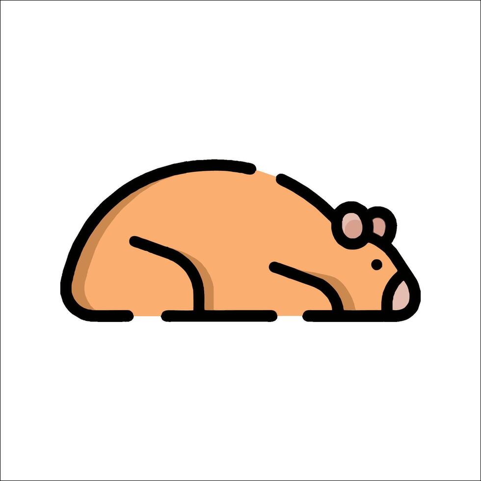 A cartoon hamster lying down on its side vector