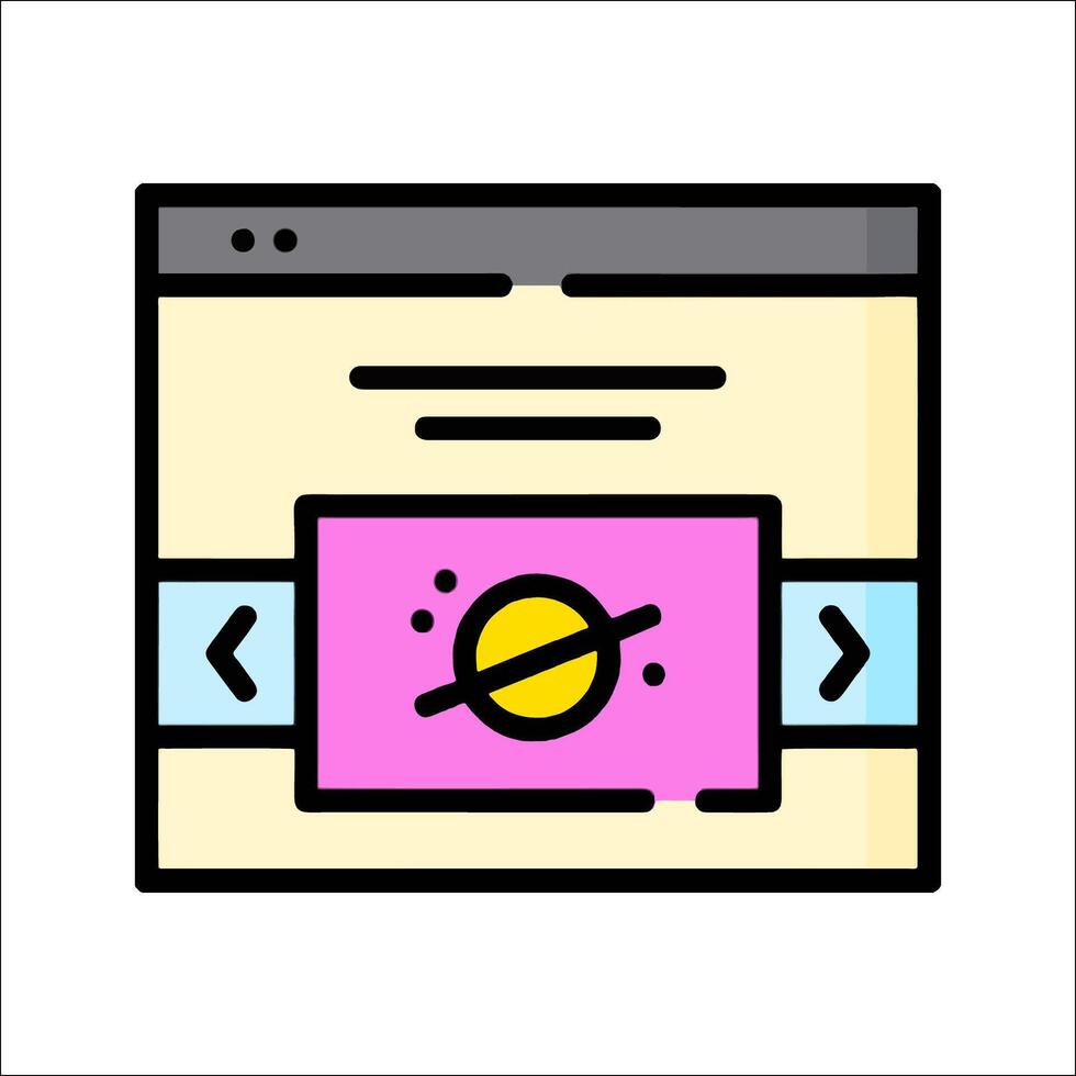 A web page with a yellow and pink background vector