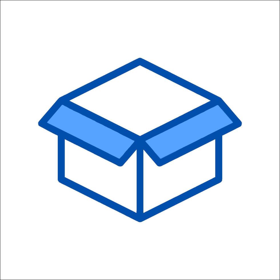 A blue box icon on a white background vector