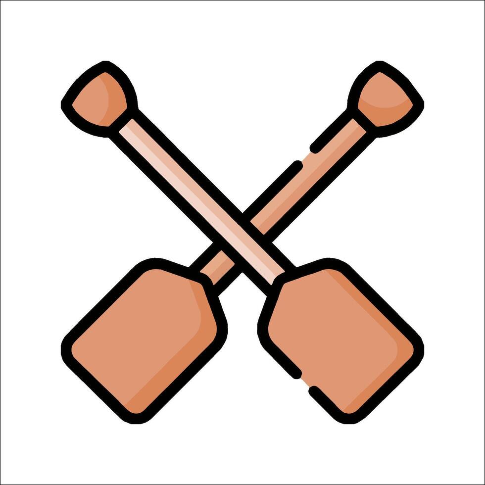 Two oars crossed over each other icon vector