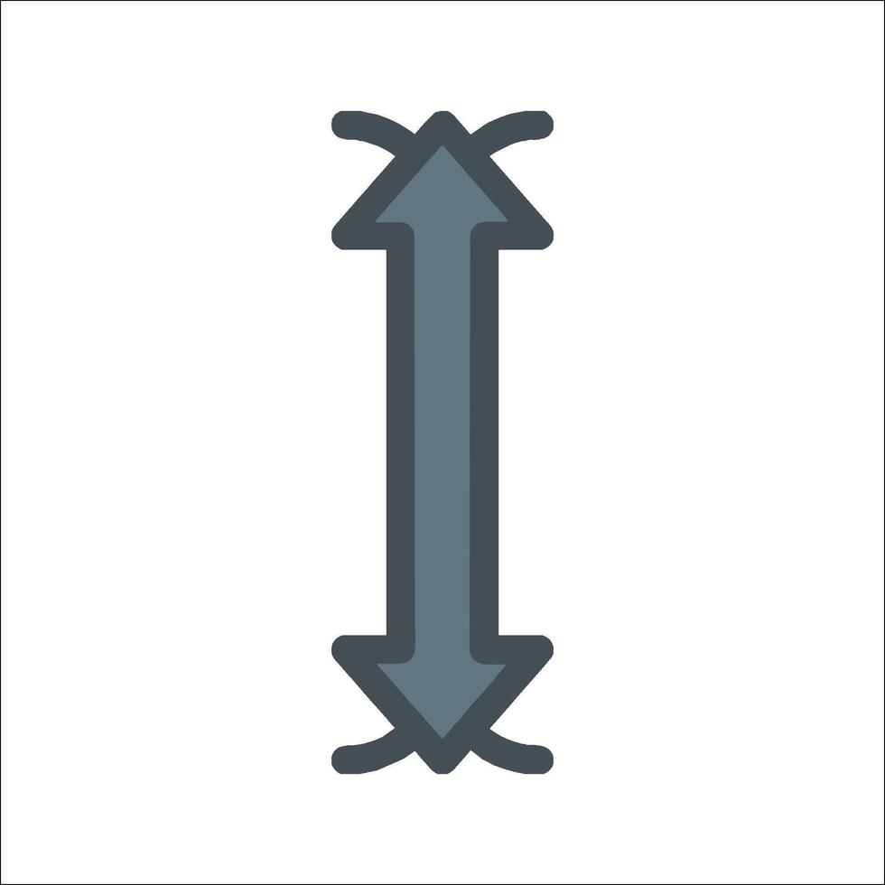 A gray arrow pointing down on a white background vector
