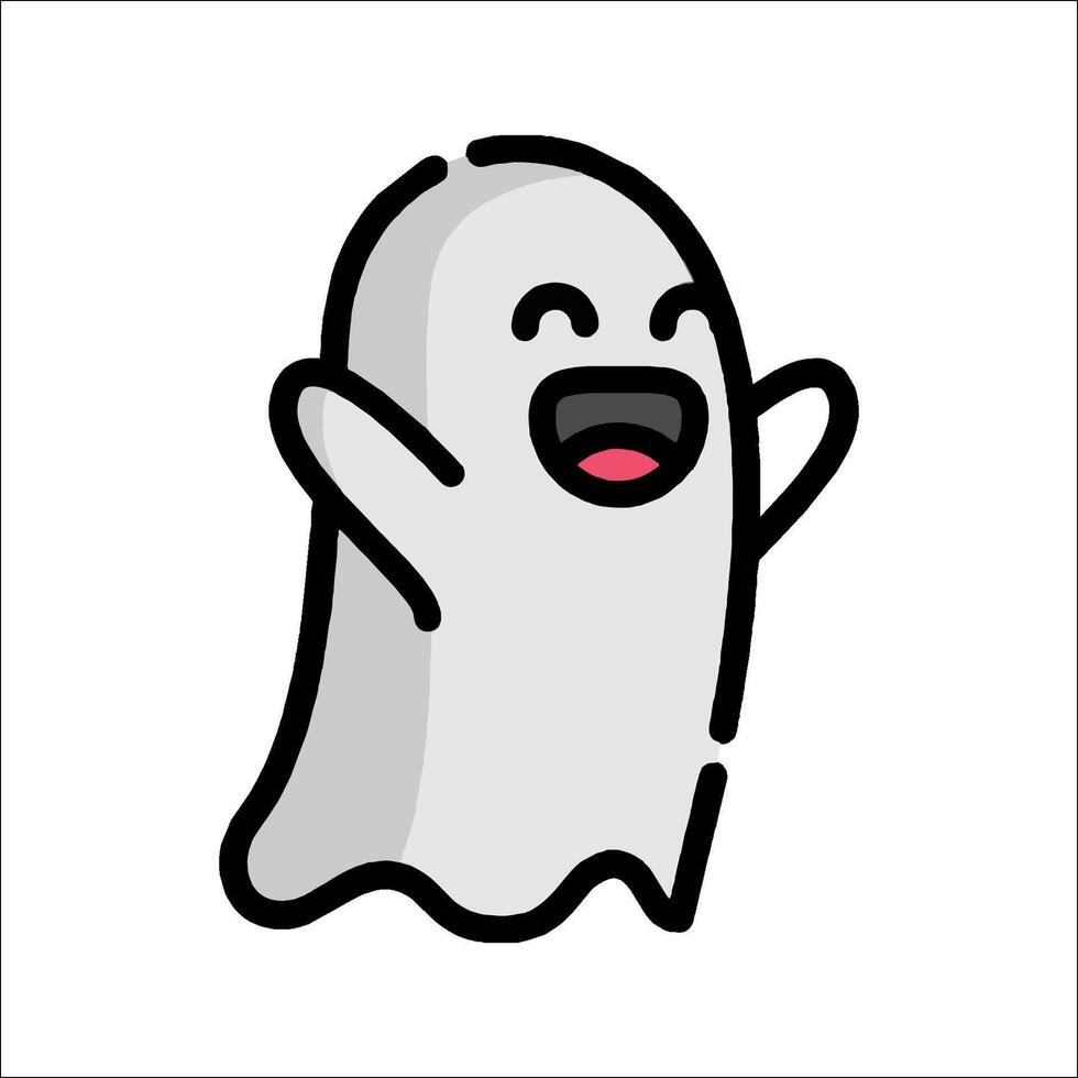A cartoon ghost with a happy face vector