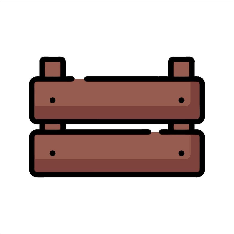 Wooden bench icon illustration vector