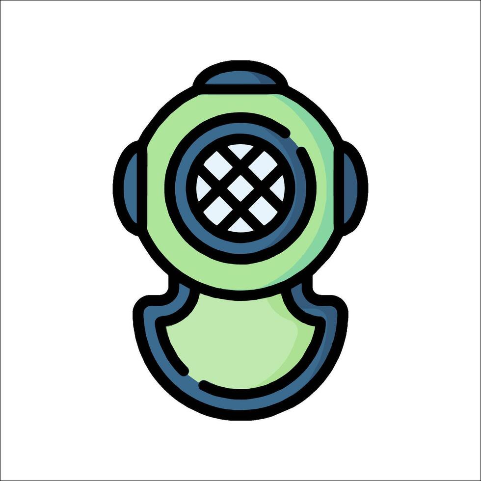Diving helmet icon illustration vector