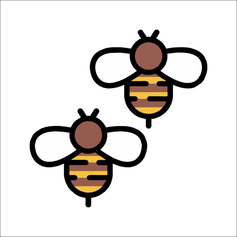 Two bees on a white background vector