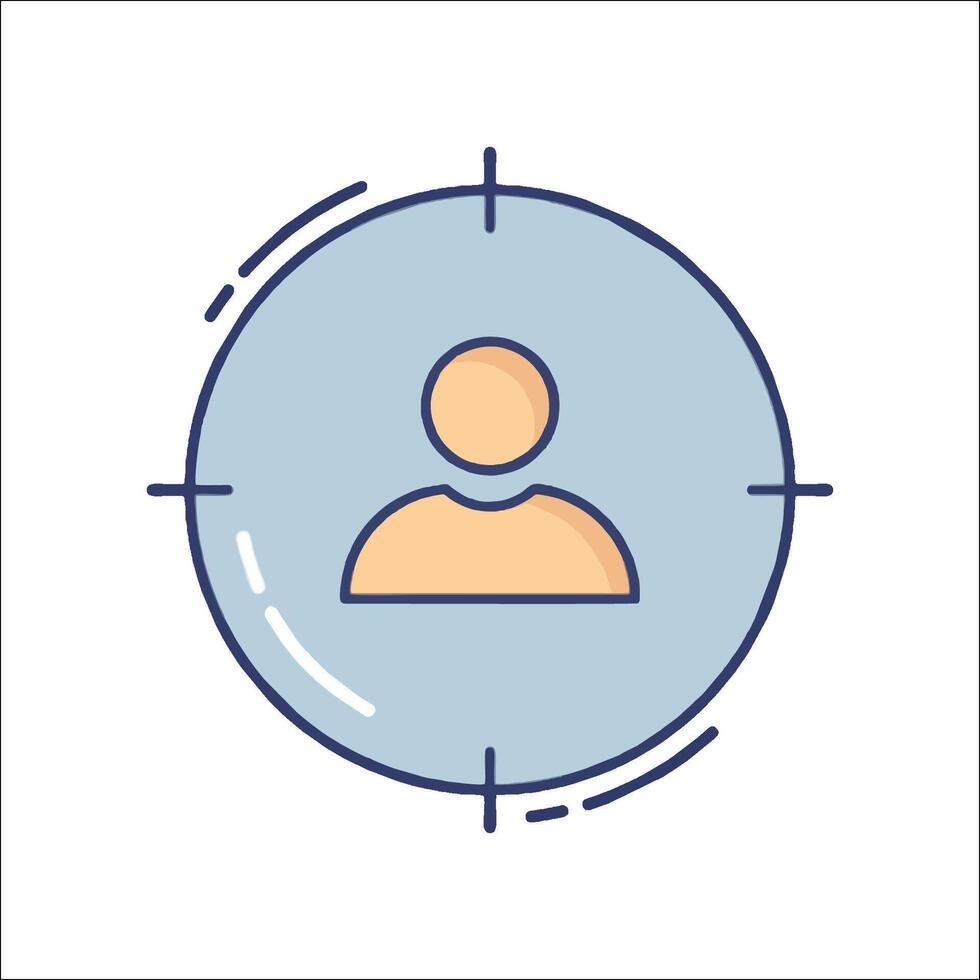 A person is in a target icon vector